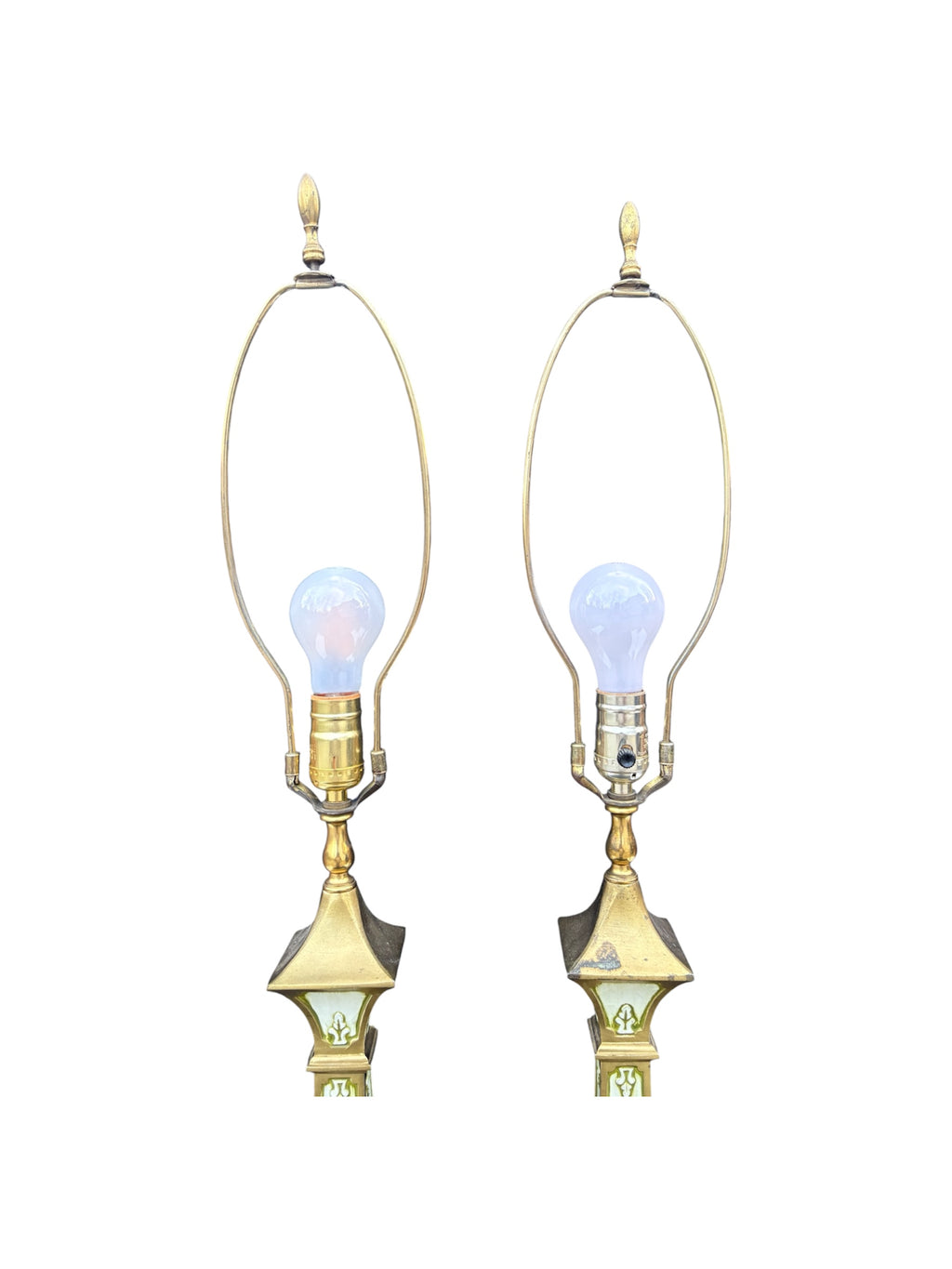 Mid Century Hollywood Regency Column Lamps - 38”