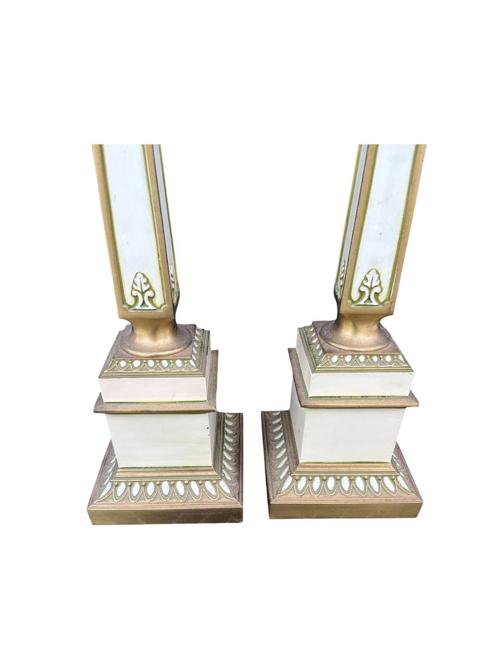 Mid Century Hollywood Regency Column Lamps - 38”
