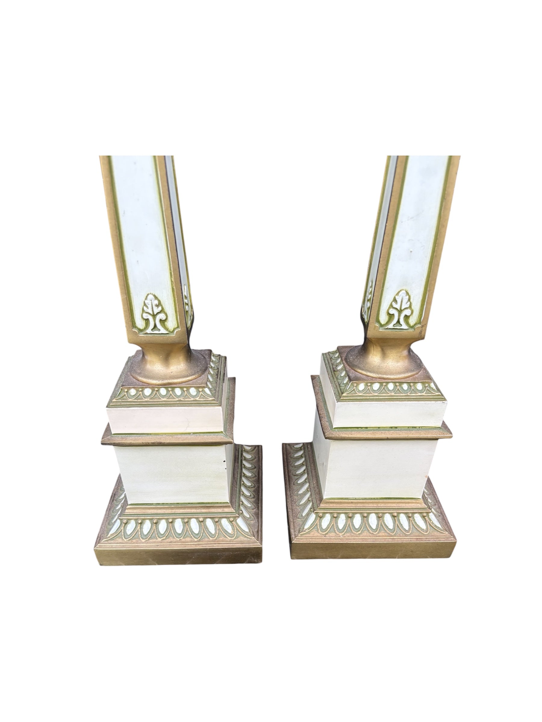 Mid Century Hollywood Regency Column Lamps - 38”